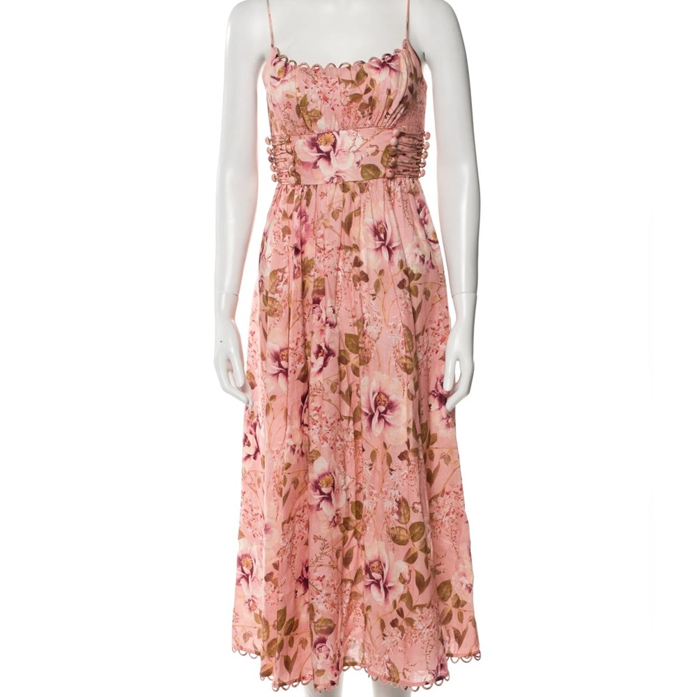 Zimmerman floral pink midi dress